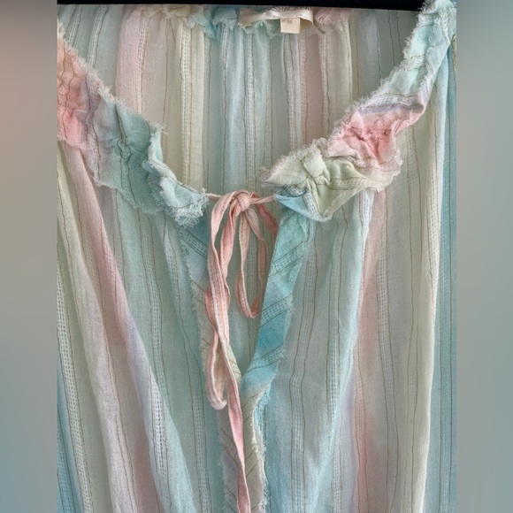 LoveShackFancy Banou Rainbow Long Sleeve Mini Dress With Metallic Detailing sz M - Picture 9 of 16